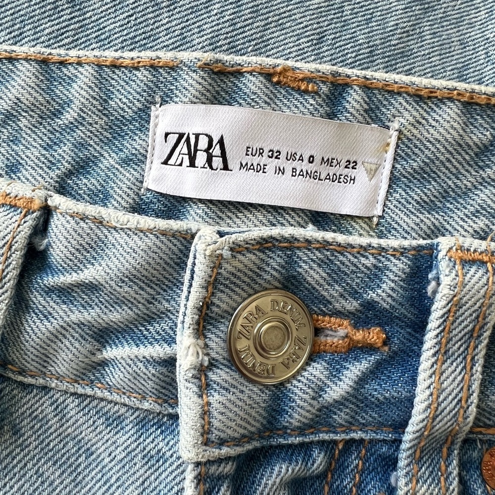 Zara Light Blue Distressed Women's Jeans 0 - Picture 5 of 10